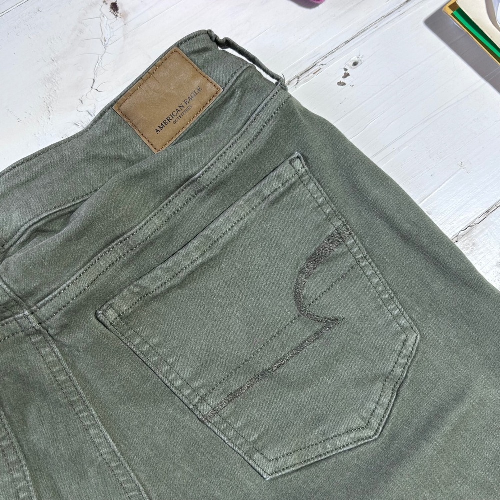 American Eagle Super Stretch X Jegging Olive Green Pants Womens Size‎ 6 Regular